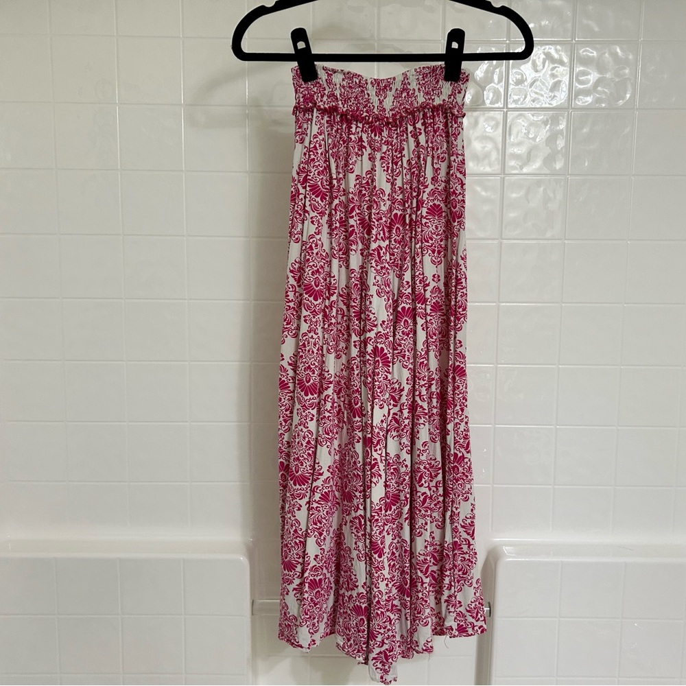 Pink Damask Wide Leg Pants